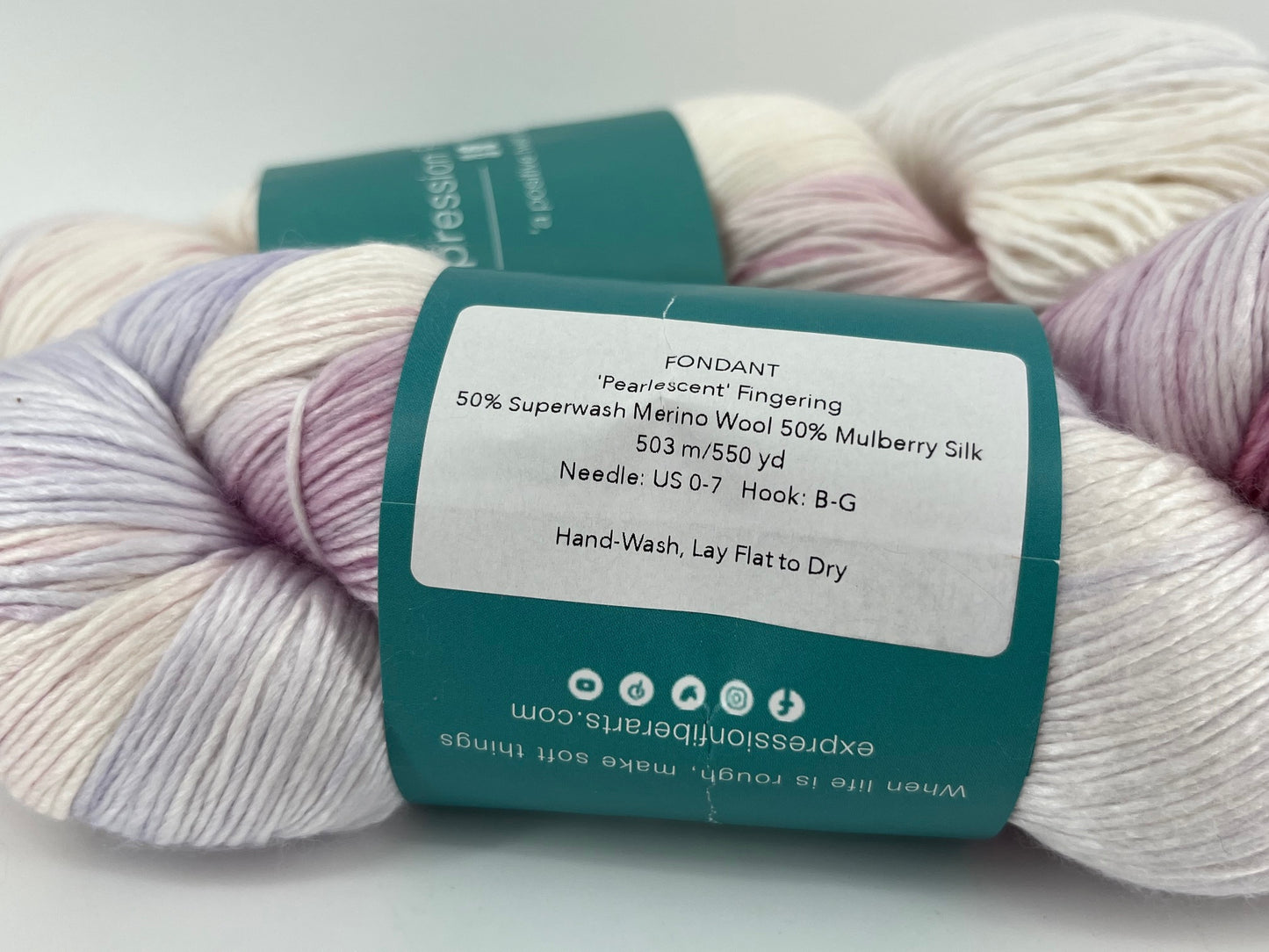 Expression Fiber Arts Superwash Merino Silk Pearlescent Fingering - Lot of 2