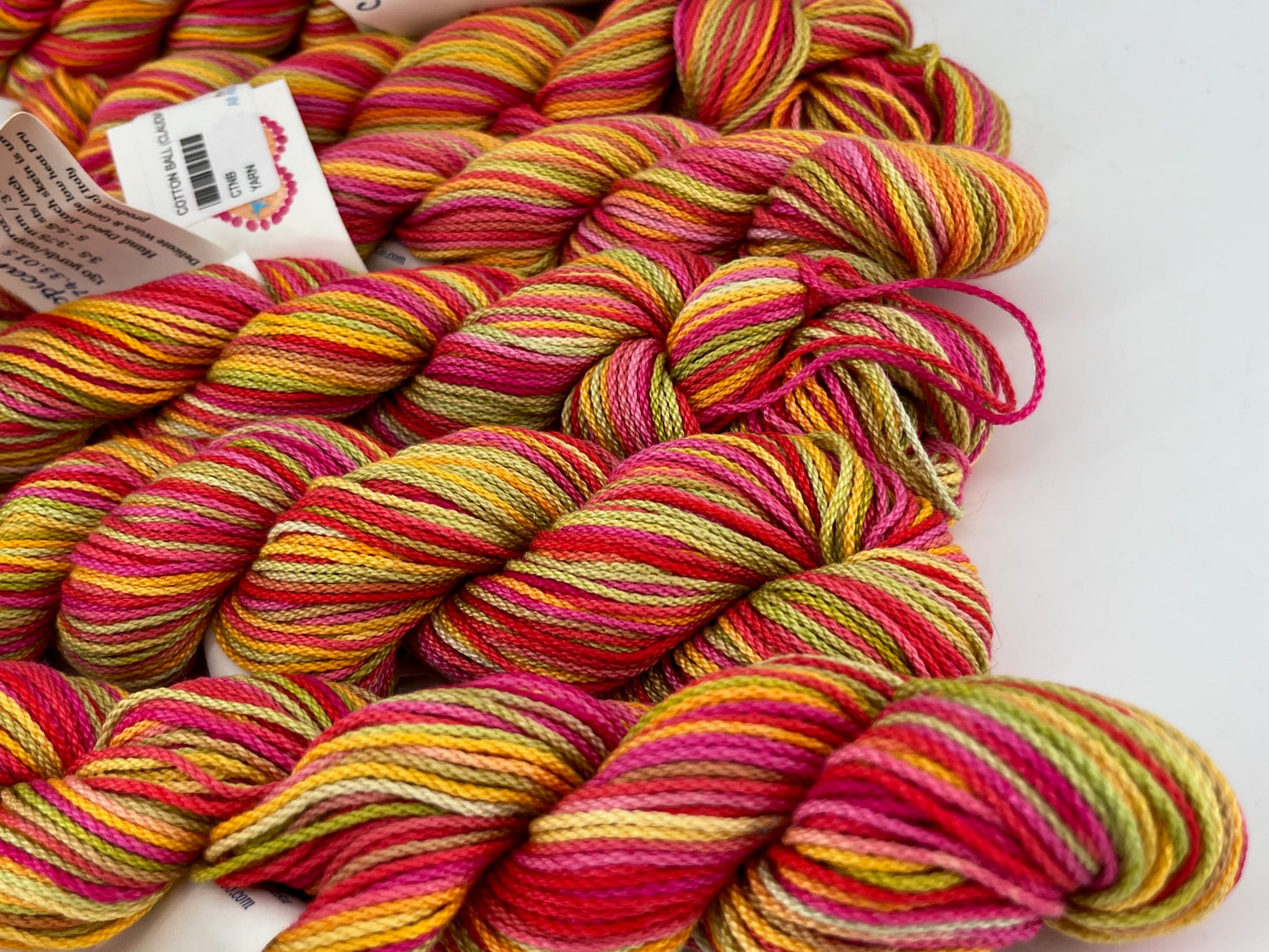 Claudia Hand Painted Yarns Cotton Ball - Lot of 6 Skeins
