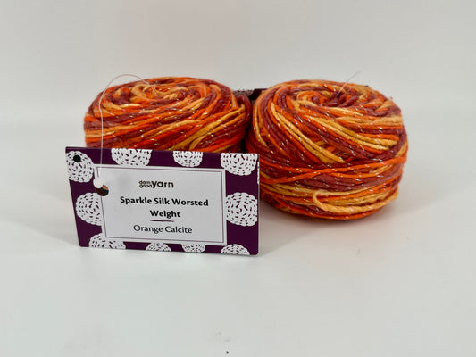 Darn Good Yarn Sparkle Worsted Weight Silk - Lot of 2