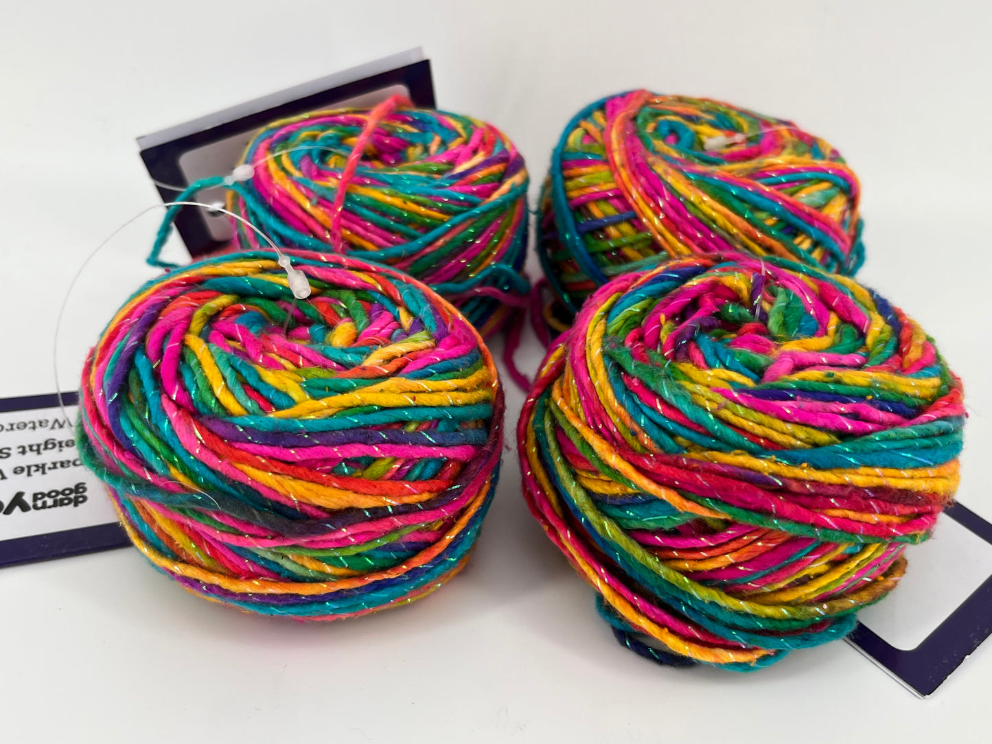 Darn Good Yarn Sparkle Worsted Weight Silk - Lot of 4 Skeins