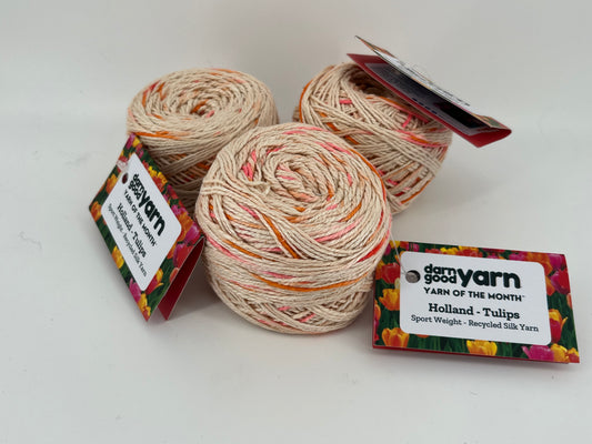 Darn Good Yarn 2-Ply Sport Weight Recycled Silk - Lot of 3 Balls