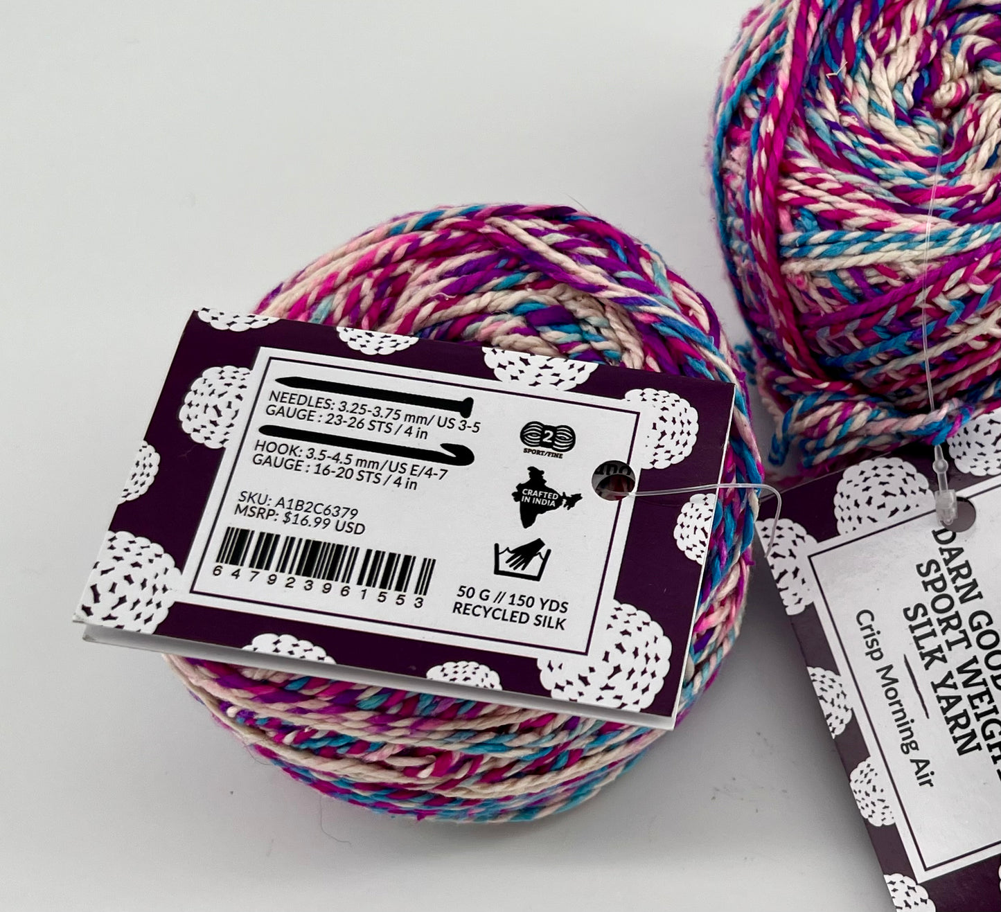 Darn Good Yarn Twist Sport Weight Silk - Lot of 2 Skeins