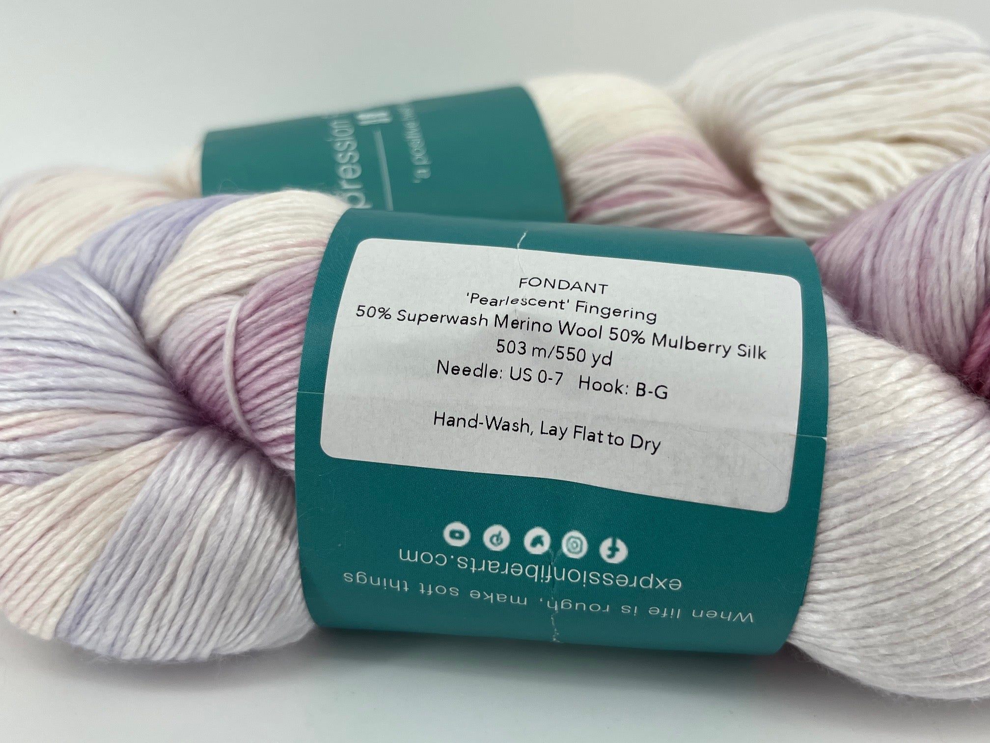 Expression Fiber Arts Superwash Merino Silk Pearlescent Fingering - Lot of 2