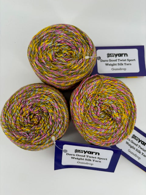 Darn Good Yarn Twist Sport Weight Silk - Lot of 3