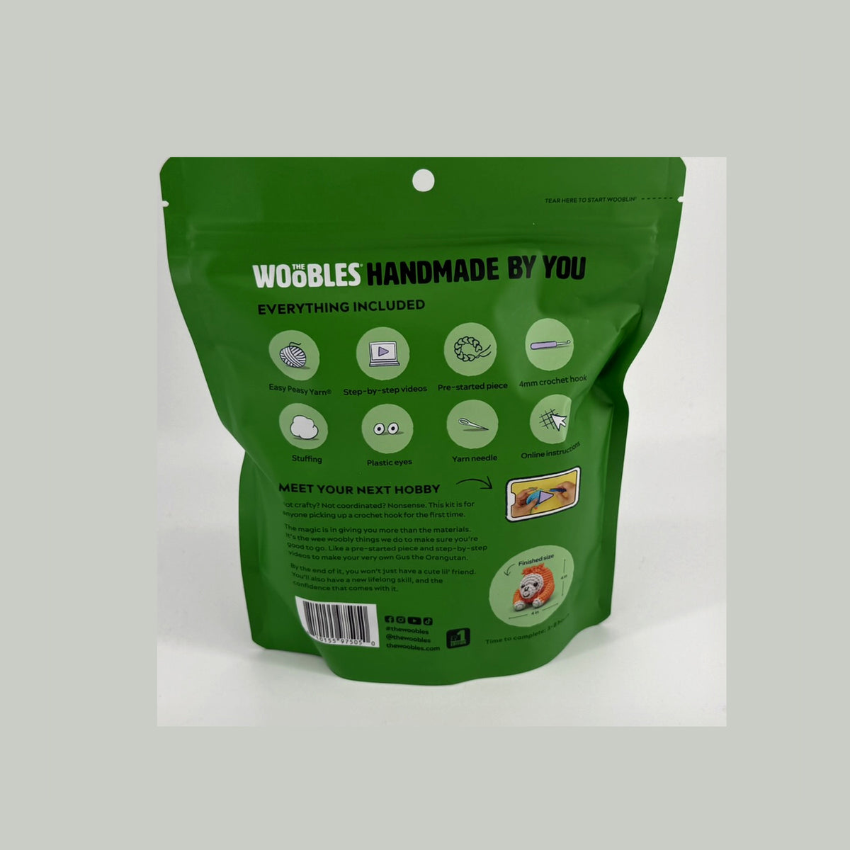 The Woobles Gus The Orangutan Crochet Kit – Beginner