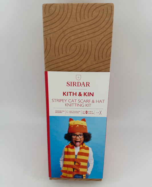 Sirdar Kith & Kin Stripey Cat Scarf & Hat Knitting Kit