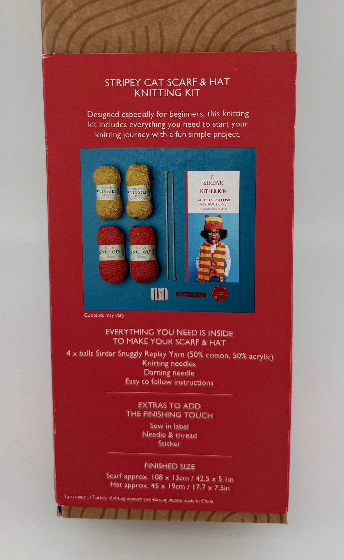 Sirdar Kith & Kin Stripey Cat Scarf & Hat Knitting Kit