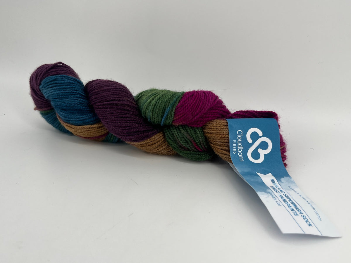 Cloudborn Fibers Highland Superwash Sock Twist Handpaints