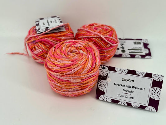 Darn Good Yarn Sparkle Worsted Weight Silk - Lot of 3 Skeins