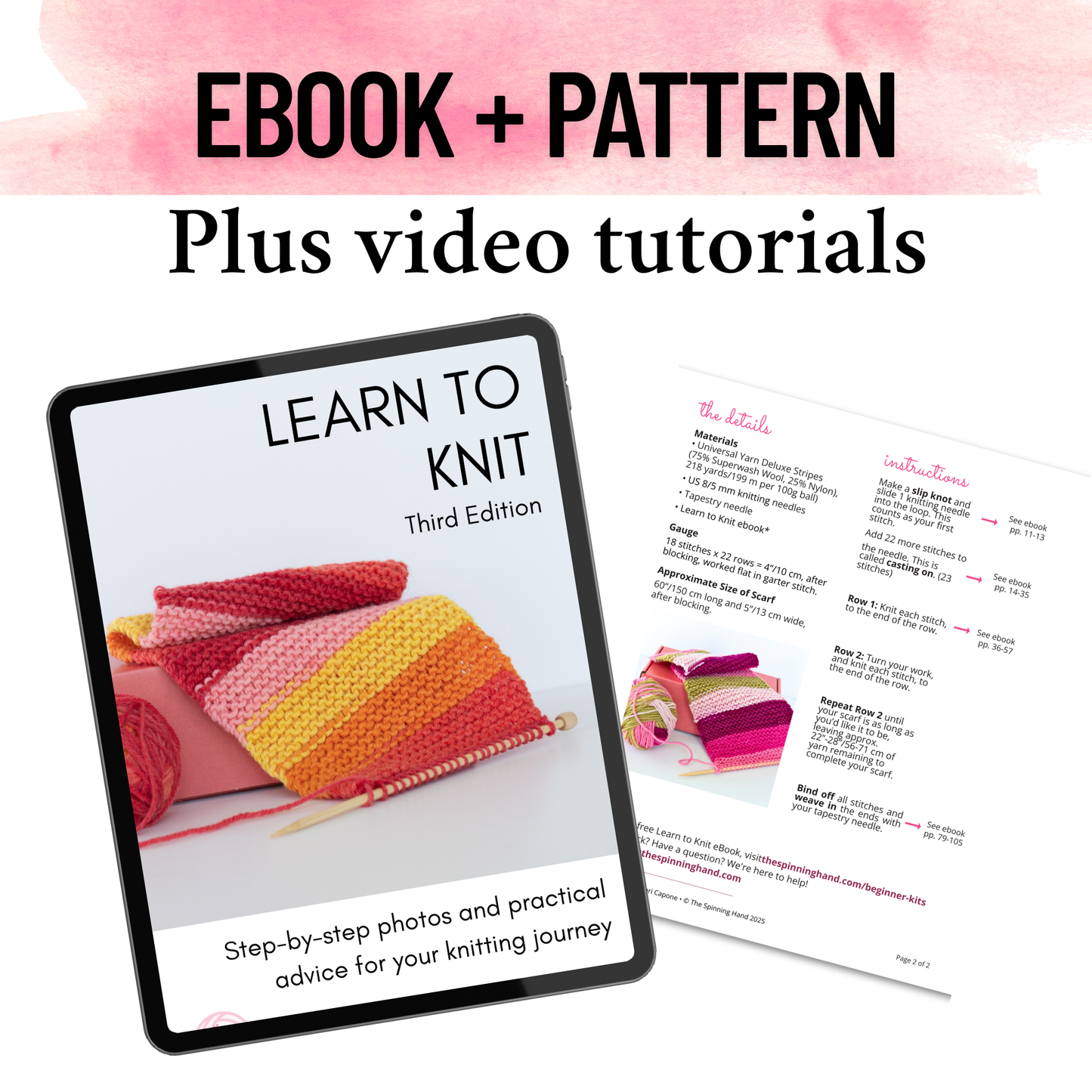 Learn to Knit Scarf Kit - Tie Dye