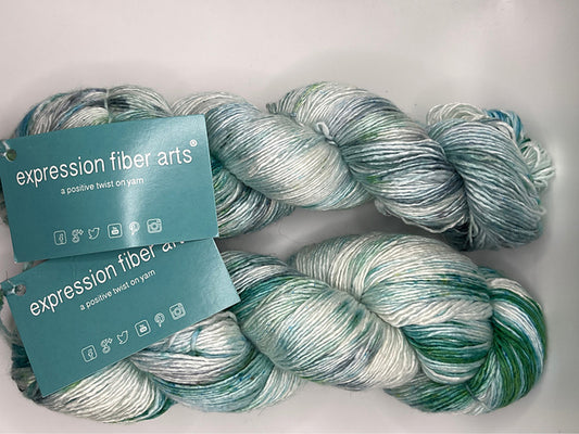 Expression Fiber Arts Superwash Merino Silk Pearlescent Fingering - Lot of 2 Skeins