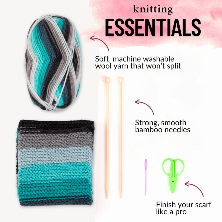Learn to Knit Scarf Kit - Nebula