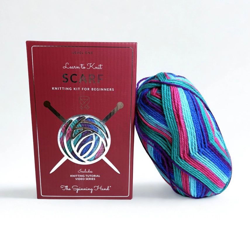 Learn to Knit Scarf Kit - Tie Dye
