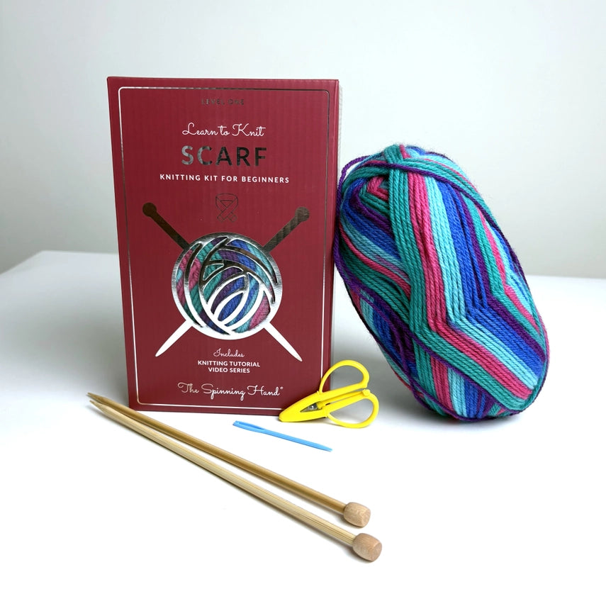 Learn to Knit Scarf Kit - Tie Dye